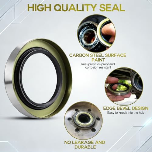 Image of 4Pack 2.250 inch ID x 3.376 inch OD Double Lip Grease Seal with 4 Cotter Pins for 5200-7000LB Trailer Wheel Hub Axles D42, Replace Trailer RV Dexter 10-36(010-036-00) Texcom 22333TB National 452920 /482920.