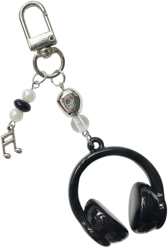 Trendy Gradient Earphone Keychain Fashionable Carabiner Clip for Music Lovers Personalize Alloy Acrylic