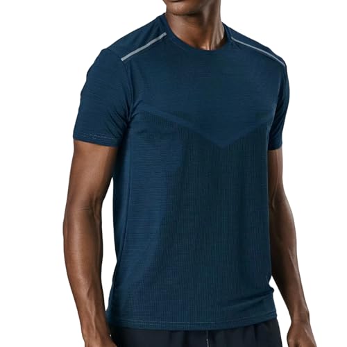 Men's Athletic Crew Neck T-Shirt - Quick Dry Workout Tees for Gym Running