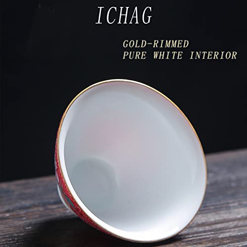 Ichag Enamel Tea Cups | Tea Set For Raw Tea |Emamel Small Cup |Chinese Tea Cup (6 Enamel Small Cups) #TOP6