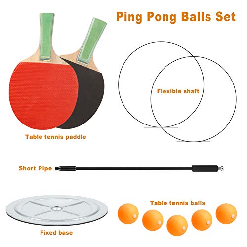 image for ForPeak Ping Pong Trainer Table Tennis Training Elastic Soft Shaft Tra
