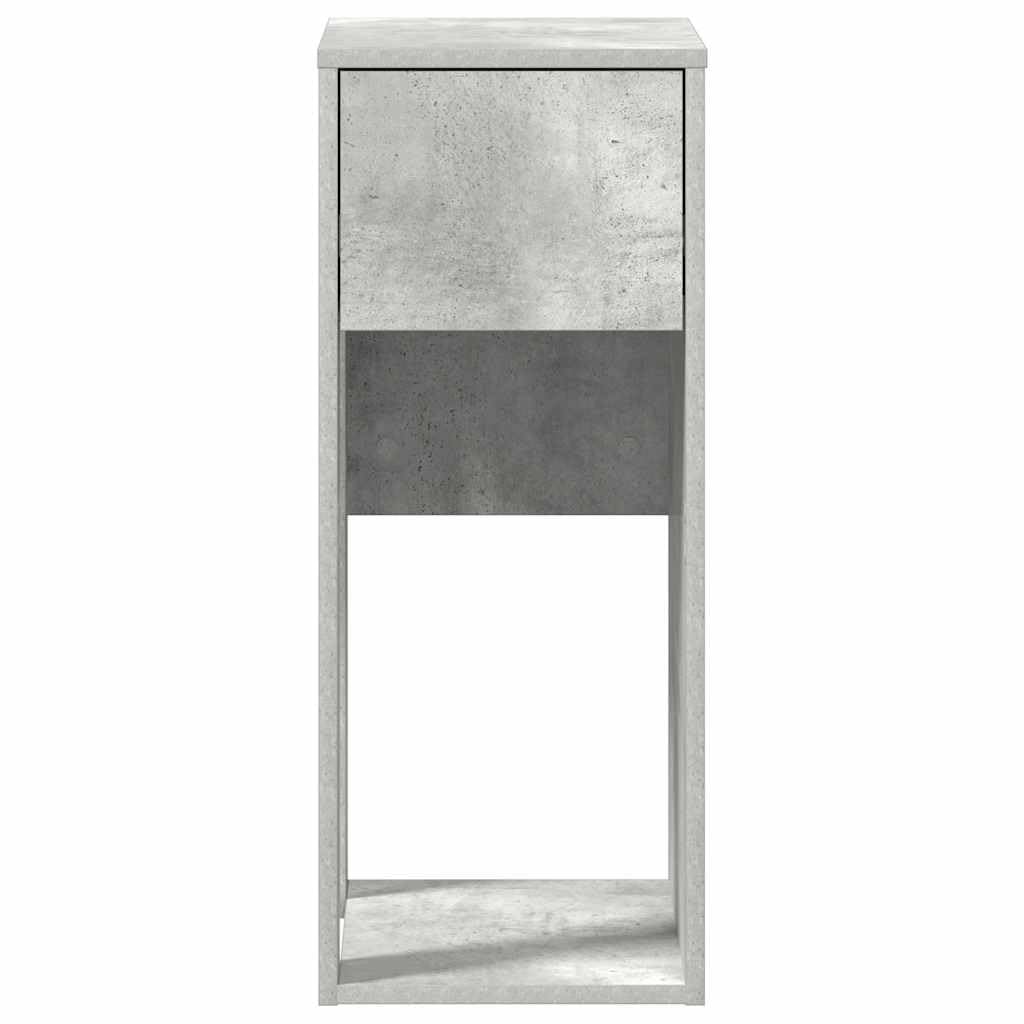 Mobile per computer con cassetto, grigio cemento, in legno, 30 x 44 x 74 cm, spazio per PC e cavo, accessorio da scrivania per ufficio e gaming, versatile
