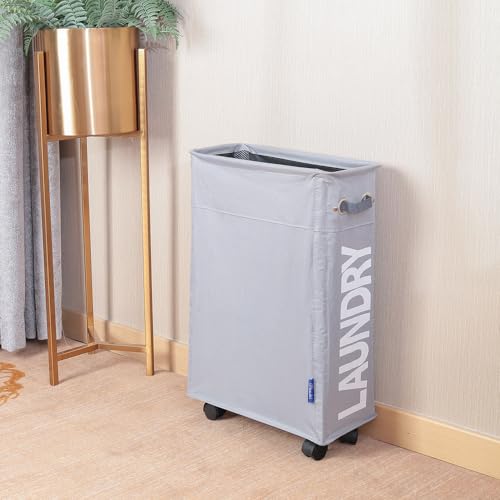 Kuber Industries Heavy Duty Laundry Basket for Dirty Clothes | Waterproof Washing Clothes Storage Basket & Bin | Foldable Unwashed Cloth Organiser Hamper | For Kids Toys in Bedroom (40 Ltr) (Grey) (B0CW19CZZQ) Amazon Price History, Amazon Price Tracker