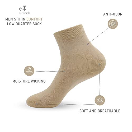 Image of SERISIMPLE Viscose Bamboo Men sock Breathable Sock Quarter Thin Ankle High Sock Comfort Cool soft Sock 5 Pairs