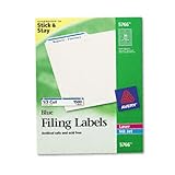 Self-Adhesive Laser/Ink Jet File Folder Labels, Blue Border, 1500/Box