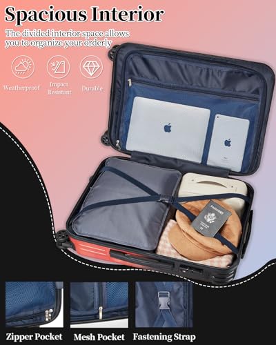 Image of Luggage Set, 20 Inch Carry on Luggage, 24 Inch Checked Luggage Lightweight Hardside Suitcase With Spinner Wheels, TSA Lock, 2-Piece Set