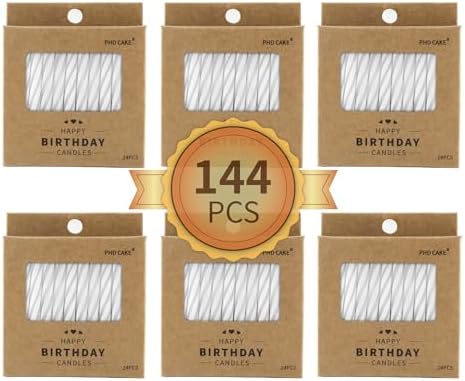 PHD CAKE 144-Count White Spiral Birthday Candles, Spiral Candles, Cupcake Candles, Party Celebration image 5