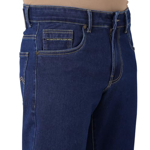 Image of Wert Men's Dark Blue (denimix) & Ice Colour Jeans, Regular Fit, Contrast Stitching,