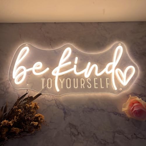 Image of Be Kind to Yourself Neon Sign USB Dimmable LED Neon Light for Wall Decor Bedroom Home Office Beauty Room Man Cave Dorm Classroom Decor, Gift for Teen Girls