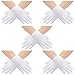 Cosweet 5 Pairs White Child Costume Gloves- Kids Size Formal Wrist Gloves for Boys and Girls Party, Wedding, Pageant, Special Occasion Parade, Banquets, Magic Show