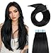 Tape in Human Hair Extensions 20 inches 20pcs 50g Straight Human Hair Extensions Jet Black Color