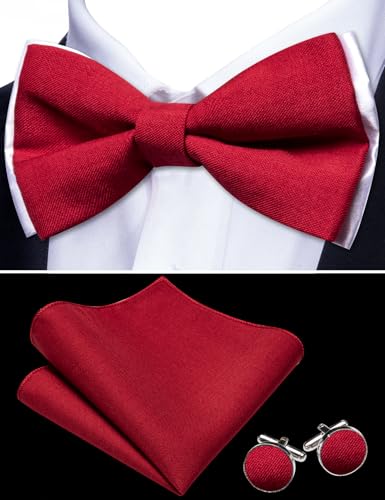 Barry.Wang Mens Suit Vest Linen Formal/Casual V-neck Waistcoat Tie Bow Tie Set Solid Color 6PC Wedding Party Tuxedo2