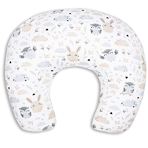 PaLulli Stillkissen mit Stillkissenbezug aus 100% Baumwolle, abnehmbar...