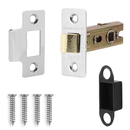 Decoranddecor 2.5 Inch Tubular Mortice Latch for Internal Doors, Fire Rated - 1 Pack - 44 mm Back Set - 64 mm Overall Length - Polished Chrome