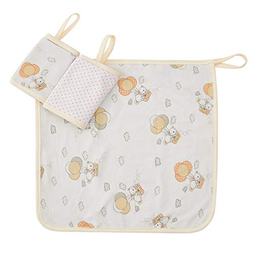 Paninho de Boca Papi Malhas C/ Prendedor de Chupeta Estampado para Bebê 28cm X 28cm Contém 03 Un