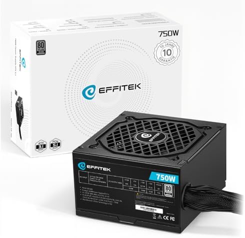(-21%) EFFITEK 750 Watt Netzteil für PC Gaming 12V ATX 3.1 Netzteil