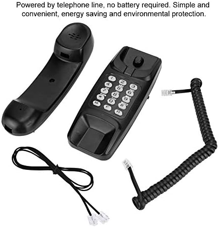 Components of the ASHATA Corded Wall Telephone including base, handset, and cords