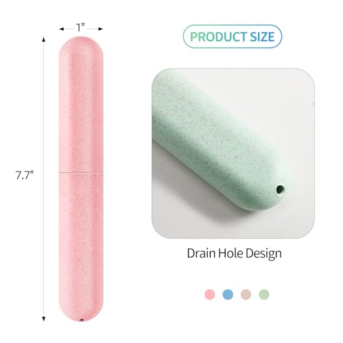 IJRPLM 28 Pack Travel Toothbrush Holder,Travel Toothbrush Case,Portable Breathable Toothbrush Container,Dust-Proof Plastic Toothbrush Holders for Travel Camping Trips School Home(4 Colors)