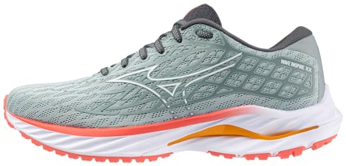 Mizuno Wave Inspire 20 - Tenis de correr para mujer, Gris Niebla/Blanco, 37 EU