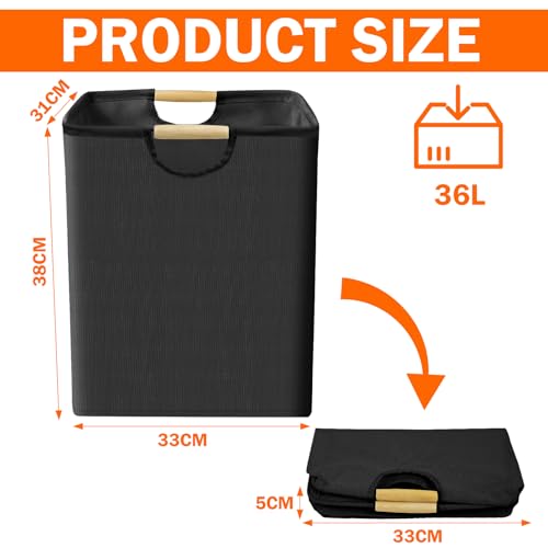 LZDMY Papierkorb Mülleimer Büro 36L, Kleine Abfalleimer Büromülleimer Eckig, Trash Bin Papiermülleimer Schwarz Papiereimer Ohne Deckel für Office, Arbeitszimmer, Kinderzimmer, Wohnzimmer