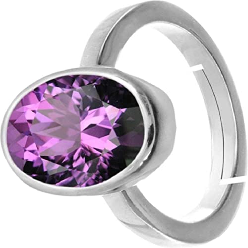 Bague améthyste véritable Jamuniya en argent cadeau idéal taille réglable