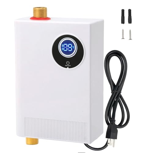 Spalivivre Tankless Water Heater Electric 110V 3000W, Space-Saving Instant Hot Water Heater Under Sink with Digital Display, Portable Mini Electric Water Heater for Kitchen Bathroom RVs