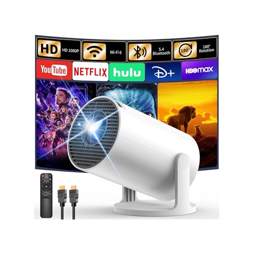 Yoton Y4 TV Projector for Bedroom with WiFi, Pre-installed Apps Mini Portable 1080P Home Cinema Auto Keystone