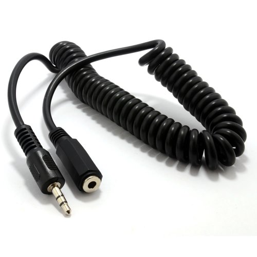 kenable Coiled 3.5mm Stereo Jack to Socket Headphone Extension Cable Lead 2m (~6 feet)