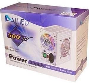 Apex Allied AL-B500EATX 500W ATX 20+4PIN 2x8CM BB LED Fan Power Supply (Aluminum)