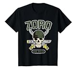 Sombrero de Paja Pirate Hunter Roronoa Zoro Logo Anime Niños Camiseta, Niños, Negro, 10 años