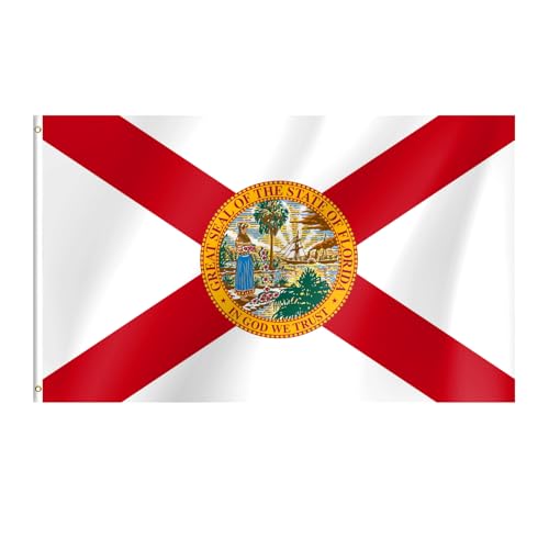Florida Flag, 3x5 Florida FL State Flags with Brass Grommets, Ideal for Party Parades Sports Events Outdoor Decorations