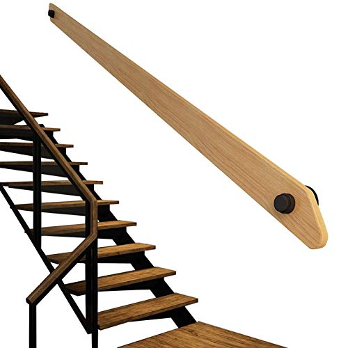 Barandilla de escalera de madera vintage para montar en la pared, barra de apoyo antideslizante para loft interior y pasillo, ideal para personas mayores, resistente y asa de seguridad