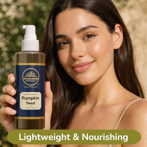 Image of Pumpkin Seed Oil for Hair, Skin, Massage, Nails with Omega 3, 6 & 9 Cold Pressed Pure & Natural Carrier Oil 100ml