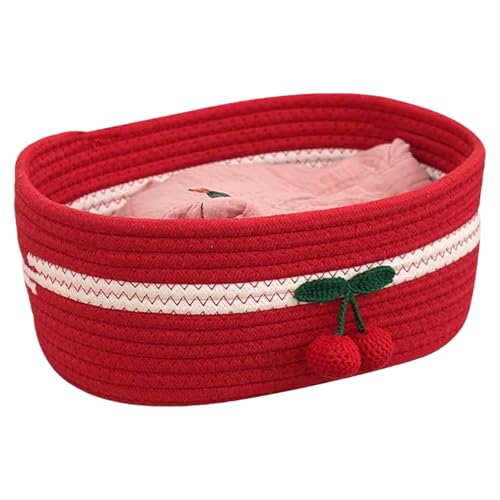 Joli panier de rangement cerise aux finitions soignées pour bébé