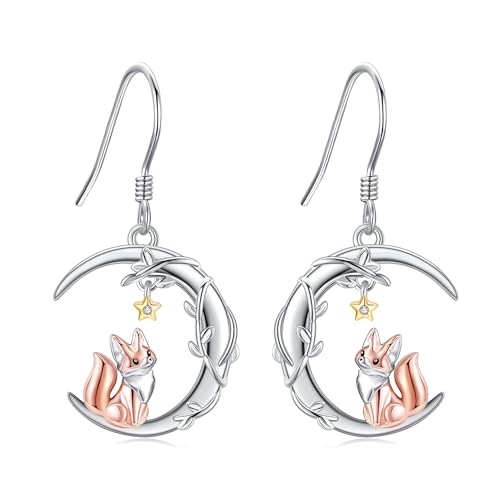 Boucles d'oreilles renard argent pour amoureux de la nature