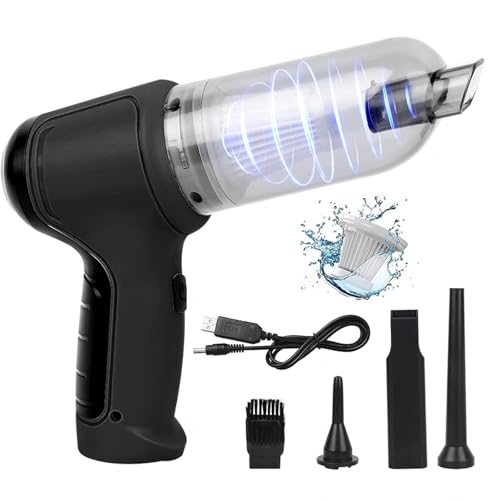 Wizvox Aspiradora De Mano InaláMbrica, Soplar, Aspirar Y Bombear Tres En Uno Aspiradora Mini Alta Seguridad Aspirador Bateria, para Coche, Hogar, Oficina.,Black