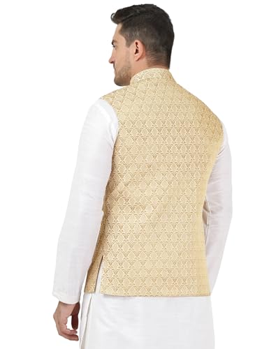 Image of Badoliya & Sons Men's Brocade Zari Nehru Jacket /Waist Coat
