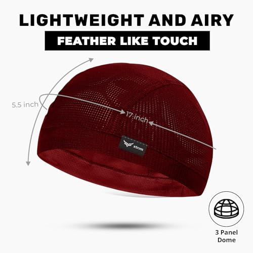 Image of XTRIM Unisex Helmet Skull Cap for Bikers & Cyclists, Cotton Head Cap, Hair Inner Helmet Cover Cap for Men, Sweat Cooling for Women, Skull Cap for Summer