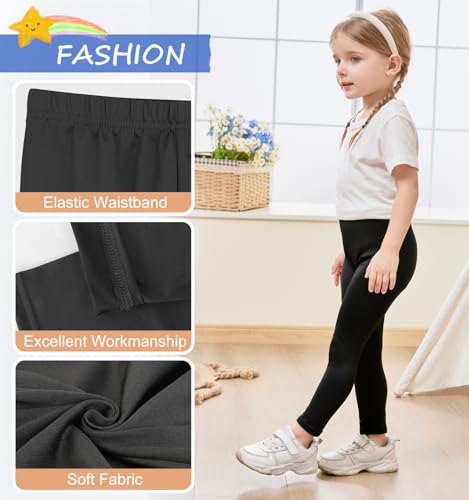 TXJ Sports 3-Pack Leggings for Girls Fashing Printing Girls Leggings Soft Kids Pants Ankle Length in 3t to 11 Years3