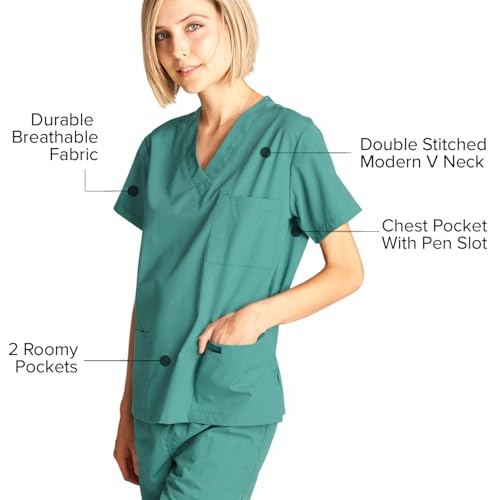 Image of Dagacci Scrubs Medical Uniform Women and Men Scrubs Shirts and Tops