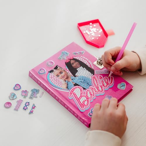 Barbie Diamond Paint Diary, Pink Sparkle Journal with Decorative Stickers