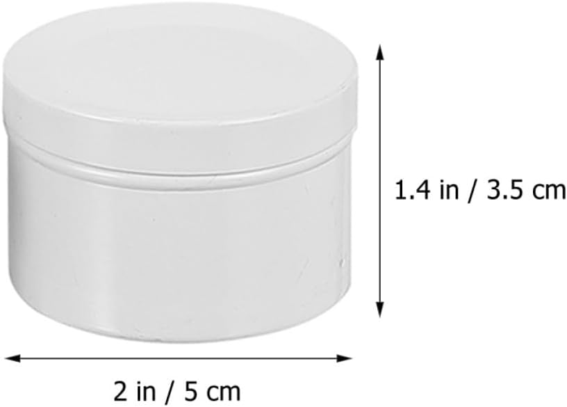 SOLUSTRE DIY Candle Jars 50ml Aluminum Containers Solid Scented Candle Cans White 6pcs for Cosmetic Ointment Storage and Travel Use