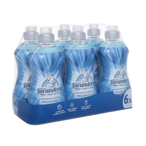 LA LAVANDERA Perfumador Líquido para Ropa, Frescor Azul, Pack 6 Unidades, 36 Lavados por Botella, 4250ml