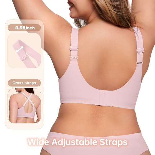 Image of LetsJoli Wireless Bras for Women No Underwire Full Coverage Push Up Bra Support Plus Size Bras for Older Women Bralettes