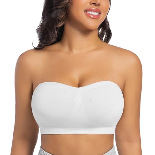 Soutien-gorge bandeau ONEW avec bretelles transparentes pour effet invisible total