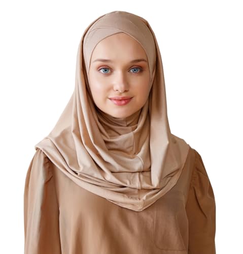Modefa Instant Hijab | Muslim Headscarf Women Ready to Wear Prayer | Criss Cross Hoodie Jersey