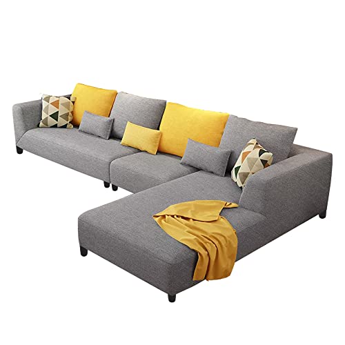 Image of Casaliving Minta RHS 6 Seater L Shape Sofa Set for Living Room (Grey Colour) Premium Fabric Sofa for Living Room | Hall | Office Room