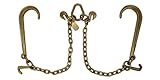 Tow Chain J Hook Long Shank 3' Legs w/ T-J Hook V Bridle Pear Link 5/16''