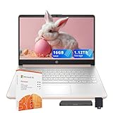 HP Stream 14' HD Laptop, Intel Celeron N150, 16GB RAM, 1.12TB Storage (128GB UFS+1TB Docking Station Set), 1 Year Office 365, Webcam, Wi-Fi 5, Bluetooth, Windows 11, Gold