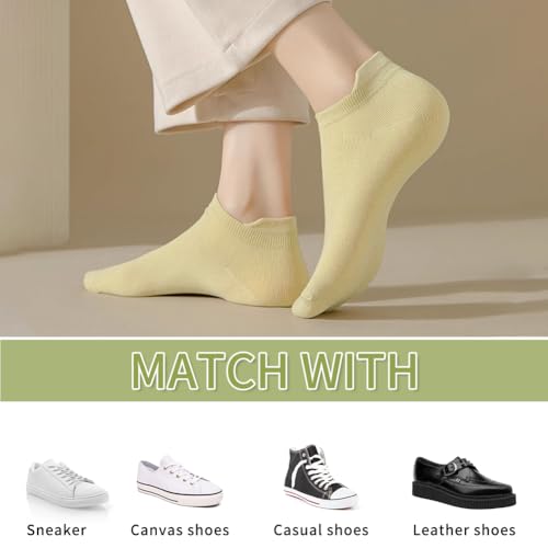 Image of No Show Socks Women - Womens Ankle Socks Low Cut Non Slip Flat Boat Line Cotton Sock 10 Pairs